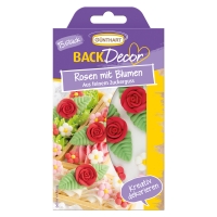 15 St. Zucker-Rosen rot mit Blumen