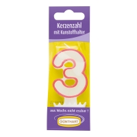 15 St. Wachskerzenzahlen mit Halter Nr. 3