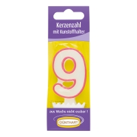 15 St. Wachskerzenzahlen mit Halter Nr. 9