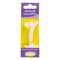 15 St. Wachskerzen-Zahlen mit Halter Nr. 7