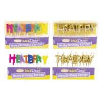 18 St. Wachs-Kerzen  Happy Birthday , sortiert