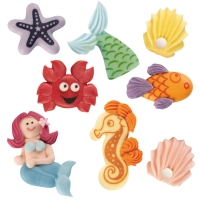 96 St. Zucker-Set Meerjungfrau, flach, sortiert