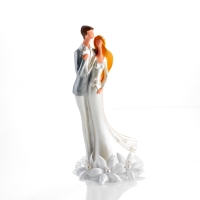 1 St. Großes Poly-Brautpaaraufsatz mit Blumendekoration