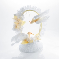 1 St. Aufsatz mit Hochzeitstauben, champagner