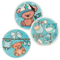 12 St. Dekorschilder, Baby blau, sortiert