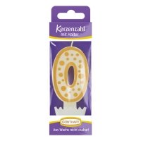 12 St. Wachskerzen-Zahlen mit Halter Nr. 0