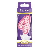 12 St. Wachskerzen-Zahlen mit Halter Nr. 4