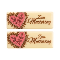 48 St. Schriftstreifen  Zum Muttertag , weiße Schokolade