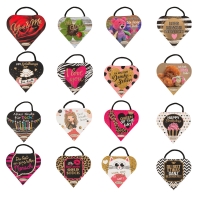 16 St. Emotion-Herz mit Sprüchen, sort.