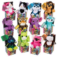 12 St. Plüsch-Tiere in Box, sortiert
