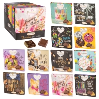 12 St. Chocolate Emotion Präsent  Happy Birthday , sortiert