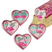40 St. Große Pralinenherzen  Flamingo , sortiert