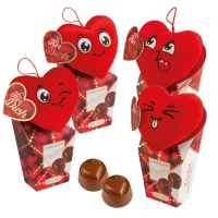 12 St. Großes Plüschherz auf Box, sortiert