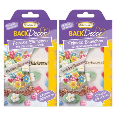 15 St. Dekorschild mit Zuckerdekoration, sort. 