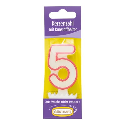 15 St. Wachskerzenzahlen mit Halter Nr. 5 