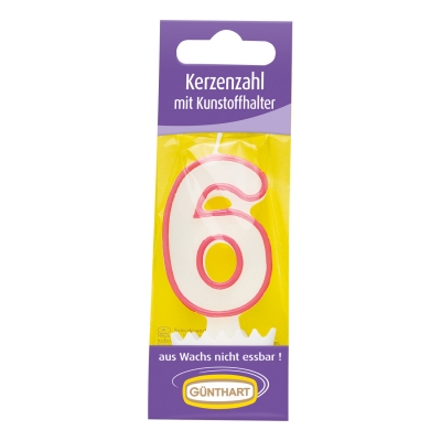 15 St. Wachskerzenzahlen mit Halter Nr. 6 