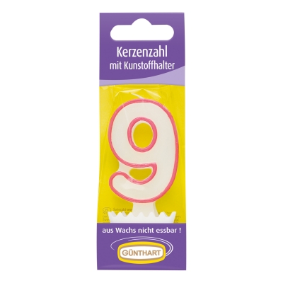15 St. Wachskerzenzahlen mit Halter Nr. 9 
