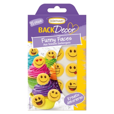 15 St. Zucker-Funny Faces gelb 