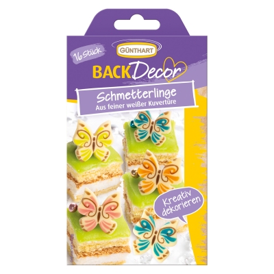 15 St. Schmetterlinge, weiße Schokolade 