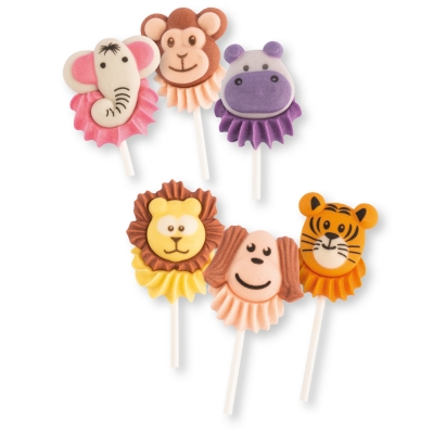 72 St. Zucker-Einstecker Tierköpfe 