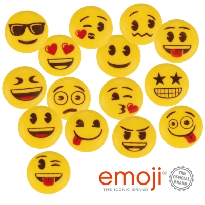 150 St. Zucker-Emoji, gelb, sortiert 