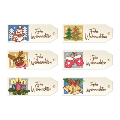 24 St. Dekorstreifen  Frohe Weihnachten , sortiert 