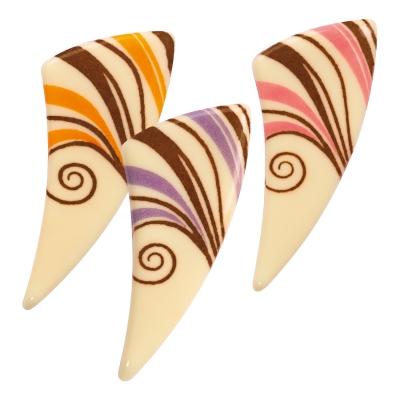 72 St. Fächer, weiße Schokolade, sortiert 