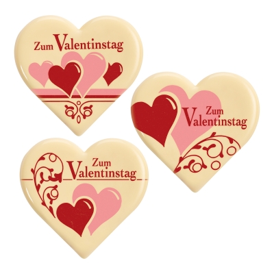 30 St. Herz  Zum Valentinstag , weiße Schokolade 