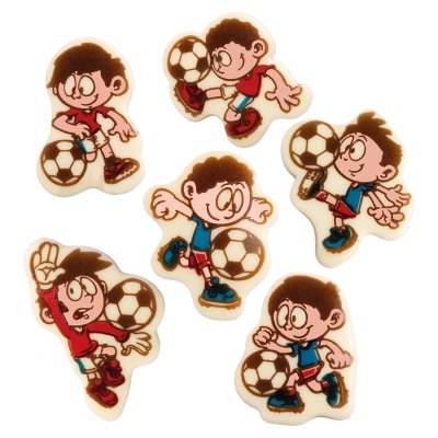 96 St. Aufleger Fußballer, weiße Schokolade, sortiert 
