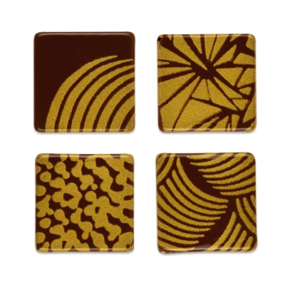 240 St. Quadrate gold, dunkle Schokolade, sortiert 