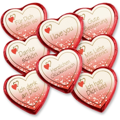 40 St. Grosse Pralinenherzen, rot 
