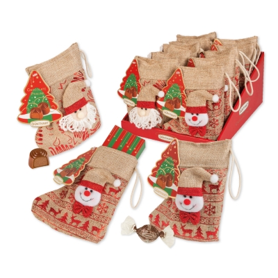 10 St. Nikolaus-Jute-Socke, sort. 