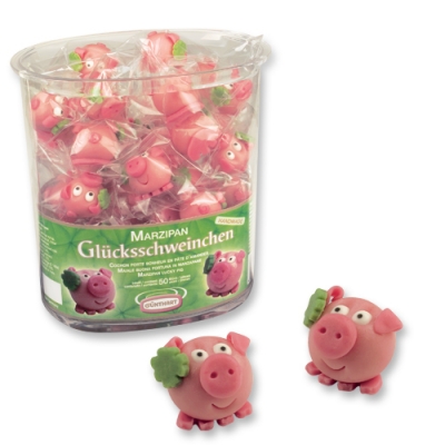100 St. Marzipan-Schwein in ovaler Dose 