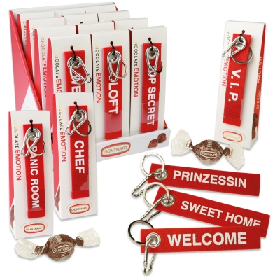 12 St. Pralinentäschchen mit Schlüsselanhänger 
