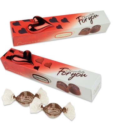 12 St. Pralinenpräsent mit Porzellanherz 