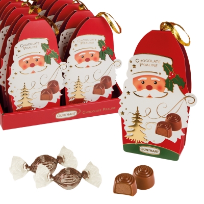12 St. Pralinenpräsent Nikolaus gefüllt mit feinen Pralinen 