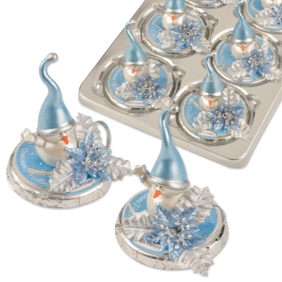 16 St. Porzellan-Schneemann auf Pralinentaler 